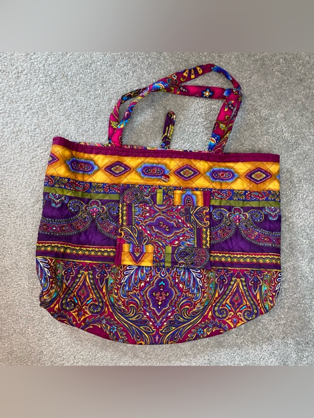 Floral Colorful Bright Tote Bag with Pockets Women’s Casual‎